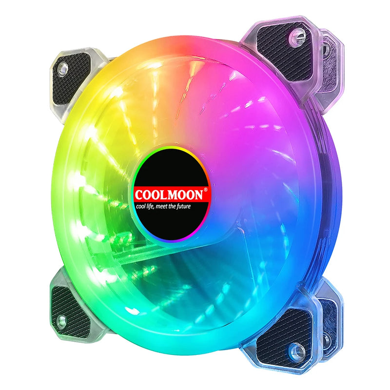 COOLMOON 120mm PC Computer Case Fan Cooling Cooler Adjustable RGB Led 12V Mute Ventilador DC ARGB Fans Adjust Speed Aura Sync