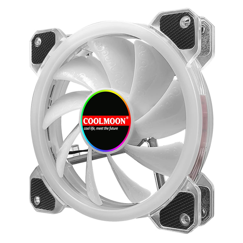 COOLMOON 120mm PC Computer Case Fan Cooling Cooler Adjustable RGB Led 12V Mute Ventilador DC ARGB Fans Adjust Speed Aura Sync